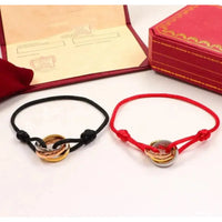 Cartier 18K Gold Plated Jewelry TRINITY Bracelet yellow rose silver ✨