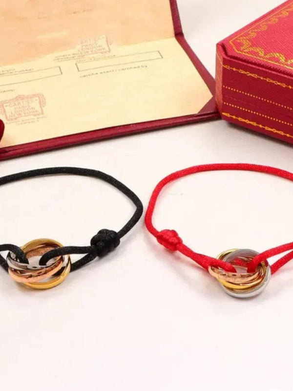 Cartier 18K Gold Plated Jewelry TRINITY Bracelet yellow rose silver ✨