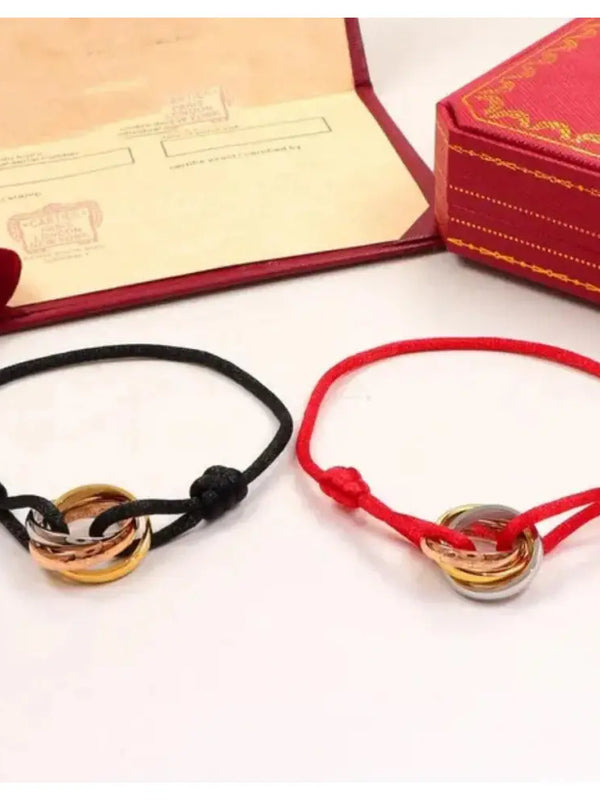 Cartier 18K Gold Plated Jewelry TRINITY Bracelet yellow rose silver ✨