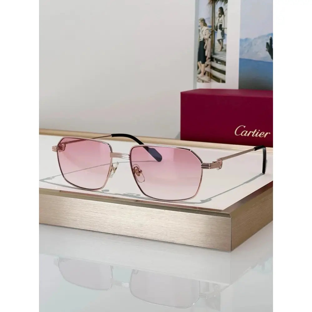 Cartier CT0445O 001 Première de Cartier Rectangle Shape Sunglasses NEW 🐆