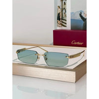 Cartier CT0544S 002 Gold Grey Rectangular Photochromic Unisex Sunglasses 🐆