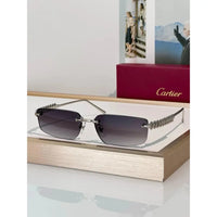 Cartier CT0544S 002 Gold Grey Rectangular Photochromic Unisex Sunglasses 🐆