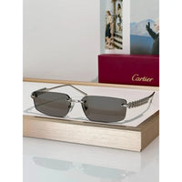 Cartier CT0544S 002 Gold Grey Rectangular Photochromic Unisex Sunglasses 🐆