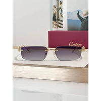 Cartier CT0544S 002 Gold Grey Rectangular Photochromic Unisex Sunglasses 🐆
