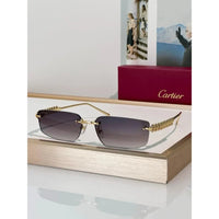 Cartier CT0544S 002 Gold Grey Rectangular Photochromic Unisex Sunglasses 🐆