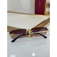'- Cartier CT0598S 001 Première de Cartier Rectangle Shape Sunglasses NEW 🐆