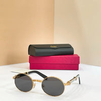 Cartier Première Round-Frame Gold-Tone and Wood CT0464S Sunglasses 🐆 $3500