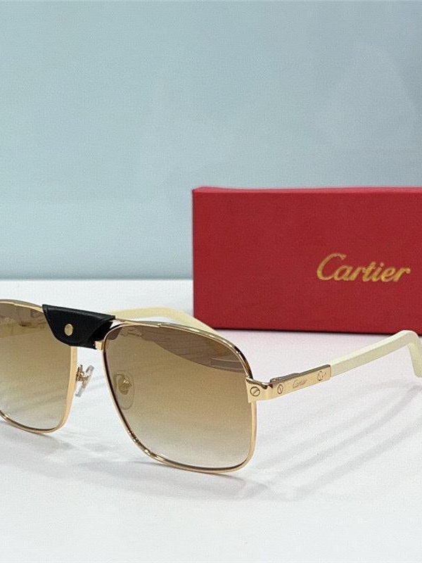 CARTIER SANTOS CT0389S Horn Men's SUNGLASSES 👑