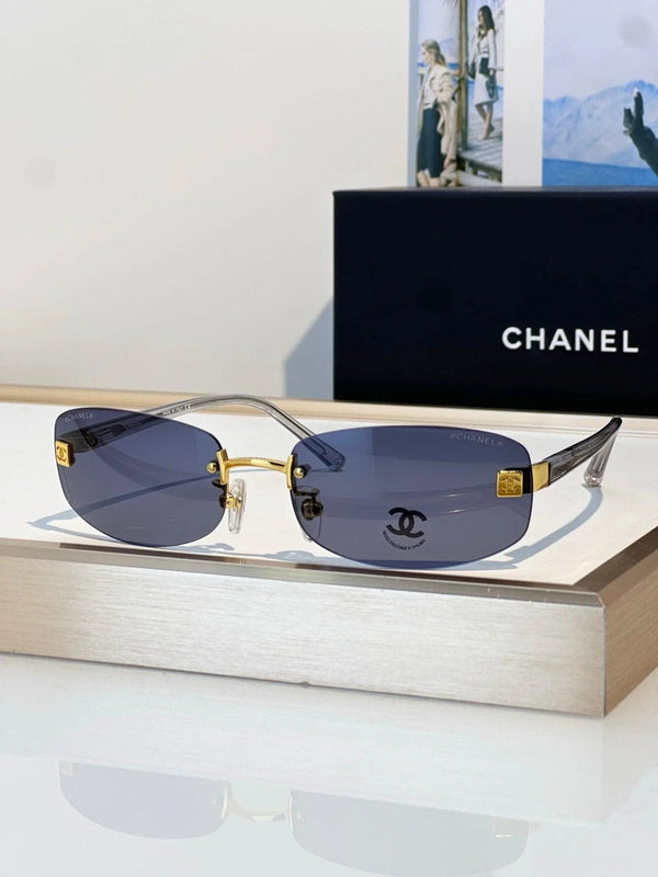 CHANEL 4067 Purple Rimless Women Sunglasses Square Chanel Eyewear  🖤