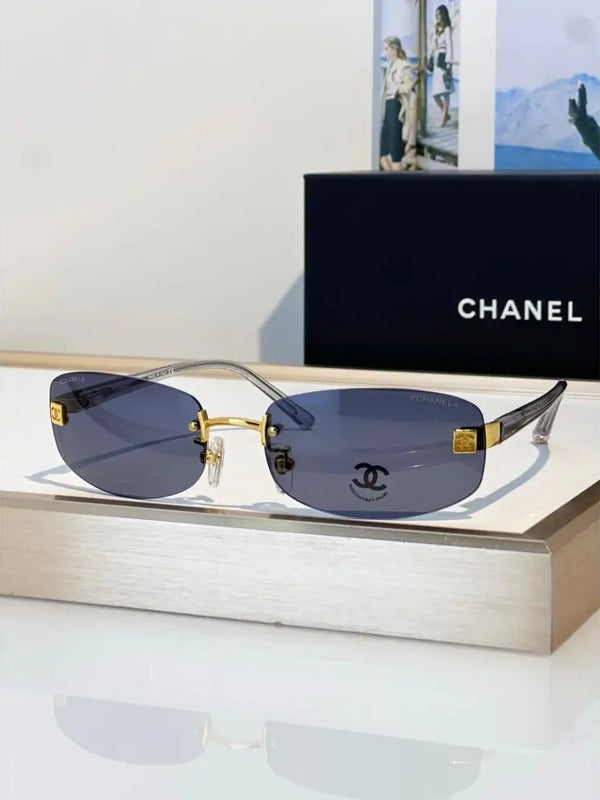CHANEL 4067 Purple Rimless Women Sunglasses Square Chanel Eyewear  🖤
