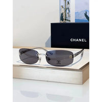 CHANEL 4067 Purple Rimless Women Sunglasses Square Chanel Eyewear  🖤
