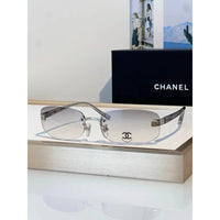CHANEL 4067 Purple Rimless Women Sunglasses Square Chanel Eyewear  🖤