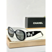 CHANEL 5113 Black Sunglasses W/ 3D Flower Side Detail   🖤
