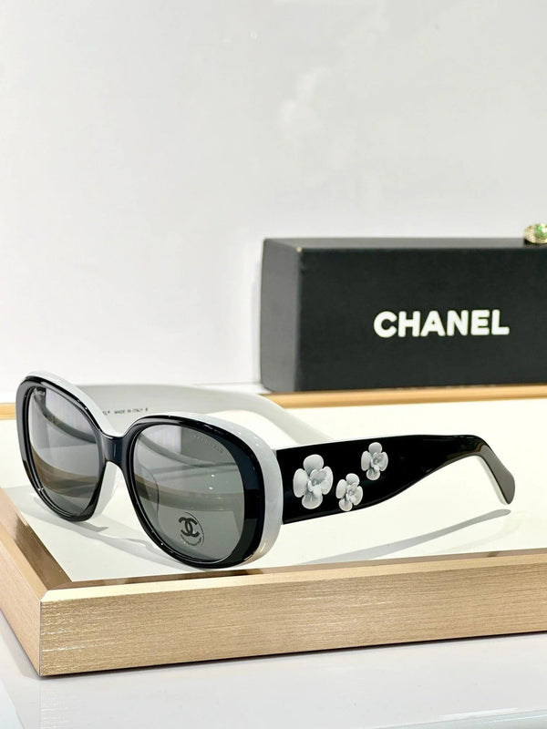 CHANEL 5113 Black Sunglasses W/ 3D Flower Side Detail   🖤