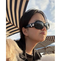 CHANEL 5113 Black Sunglasses W/ 3D Flower Side Detail   🖤