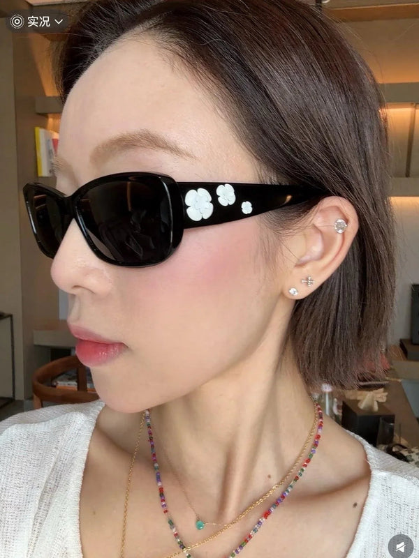CHANEL 5186A Sunglasses W/ 3D Flower Side Detail   🖤