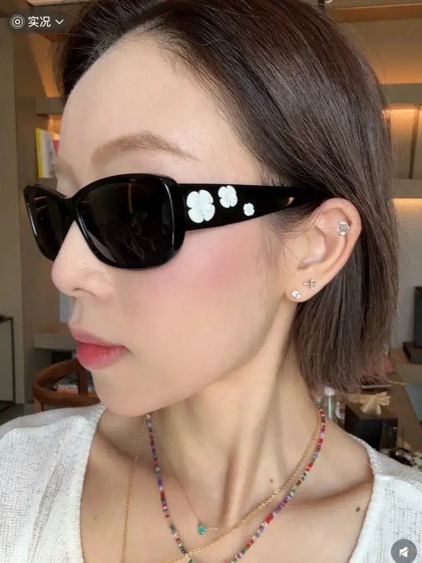 CHANEL 5186A Sunglasses W/ 3D Flower Side Detail   🖤