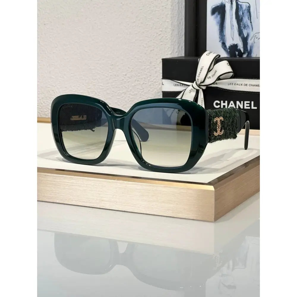 CHANEL 5512 Square Sunglasses Acetate & Tweed Black & Gold frame 6 Colors ✨