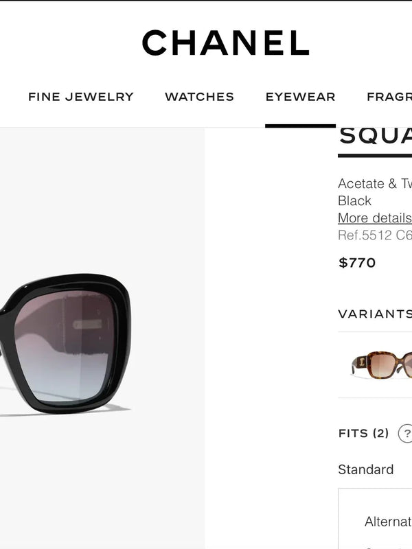 CHANEL 5512 Square Sunglasses Acetate & Tweed Black & Gold frame 6 Colors ✨