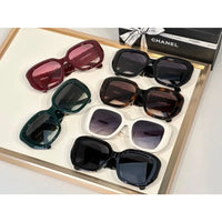 CHANEL 5512 Square Sunglasses Acetate & Tweed Black & Gold frame 6 Colors ✨