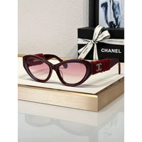 '-  CHANEL 5513 Cat Eye Sunglasses Acetate & Tweed Black & Gold frame 5 Colors ✨