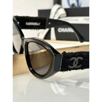 '-  CHANEL 5513 Cat Eye Sunglasses Acetate & Tweed Black & Gold frame 5 Colors ✨