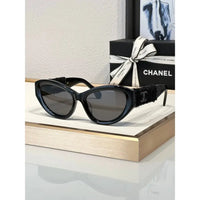 '-  CHANEL 5513 Cat Eye Sunglasses Acetate & Tweed Black & Gold frame 5 Colors ✨