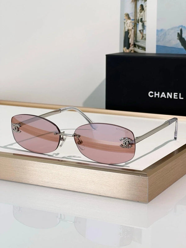 CHANEL 9561  Oval Sunglasses - Silver Pink Mirror - Chanel Eyewear  🖤