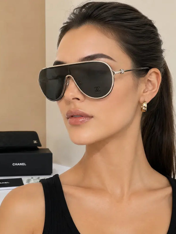 CHANEL 9583 EXCLUSIVE SHIELD Sunglasses Eyewear  🖤