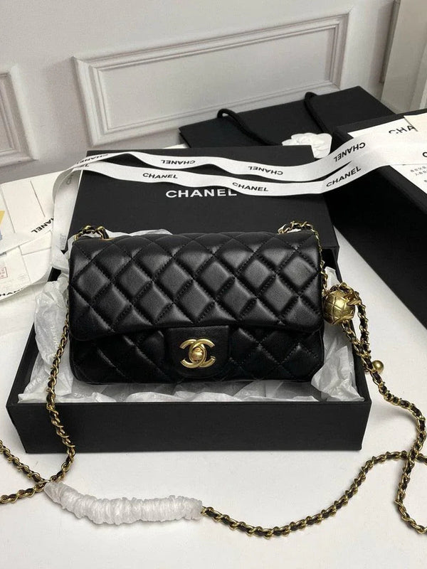 CHANEL  Flap Bag Beige Gold Ball 20cm ✨