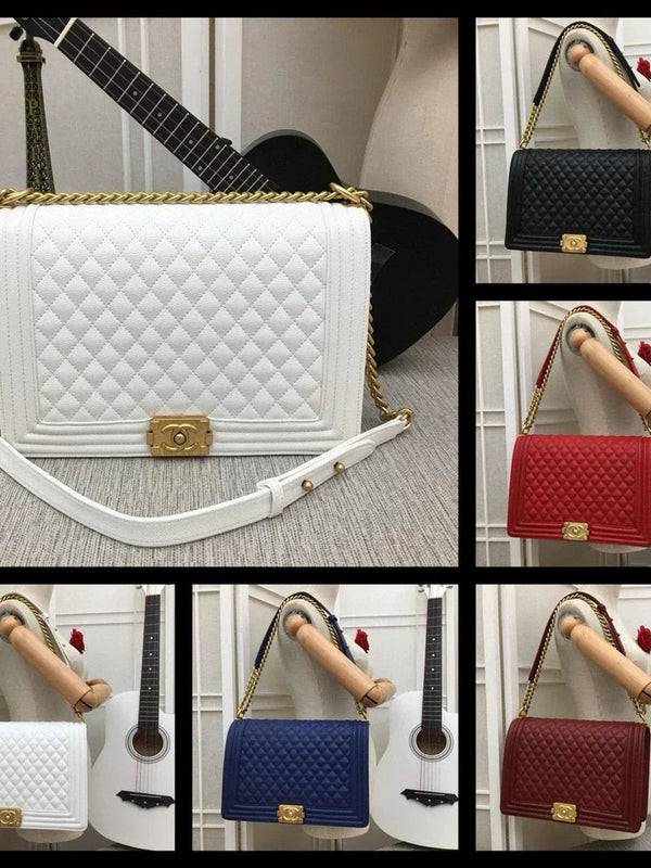 CHANEL Jumbo Large Chanel Gold Le Boy Flap Bag Quilted Lambskin ✨