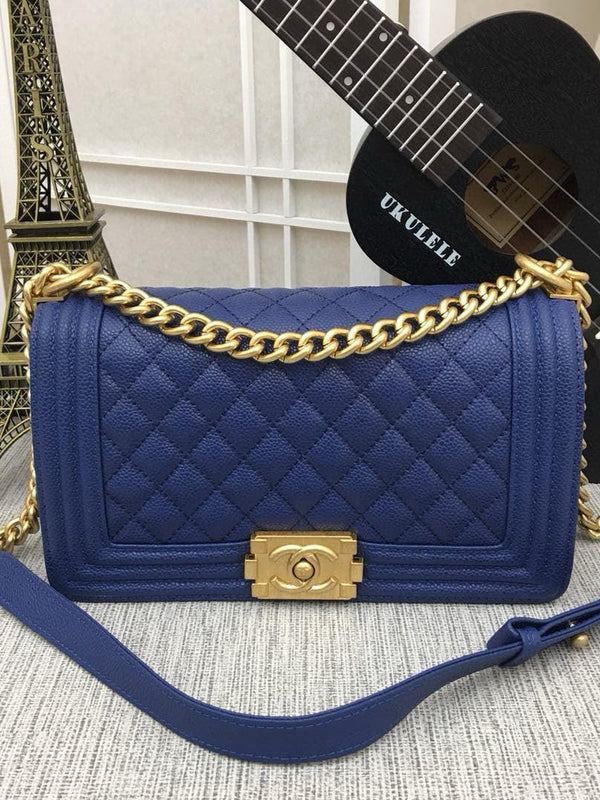 CHANEL Le Boy Medium Gold tone Caviar 8 Colors✨