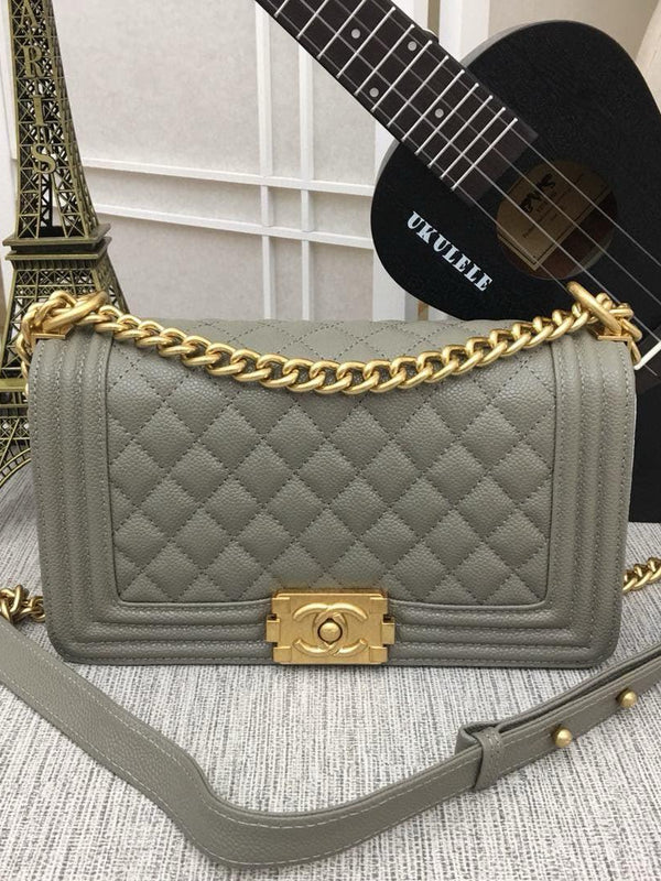 CHANEL Le Boy Medium Gold tone Caviar 8 Colors✨