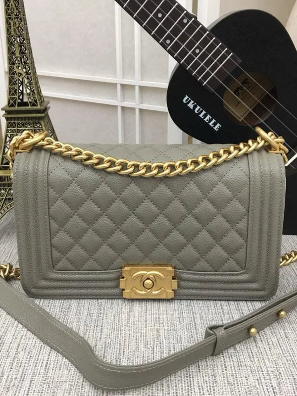 CHANEL Le Boy Medium Gold tone Caviar 8 Colors✨