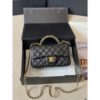 CHANEL Chanel Mini Flap Bag in Quilted Leather with Chain 23  ✨