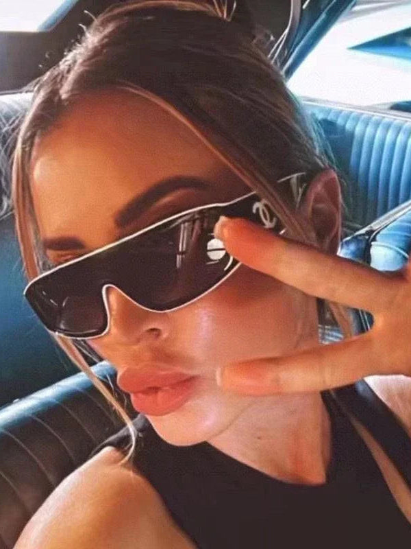 CHANEL SHIELD 6057  Rectangle Women's Acetate Sunglasses  ✨