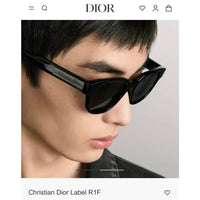 DIOR Christian Dior Label R1F Black and Beige Pantos Sunglasses  ✨