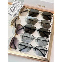 DIOR HOMME  NeoDior S4U Rectangle-Frame Gunmetal-Tone Sunglasses✨