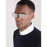 DIOR HOMME  NeoDior S4U Rectangle-Frame Gunmetal-Tone Sunglasses✨