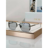 DIOR HOMME  NeoDior S4U Rectangle-Frame Gunmetal-Tone Sunglasses✨