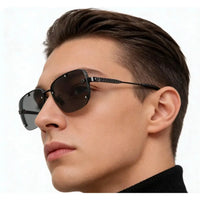 DIOR HOMME  NeoDior S4U Rectangle-Frame Gunmetal-Tone Sunglasses✨