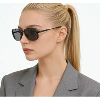 DIOR HOMME  NeoDior S4U Rectangle-Frame Gunmetal-Tone Sunglasses✨