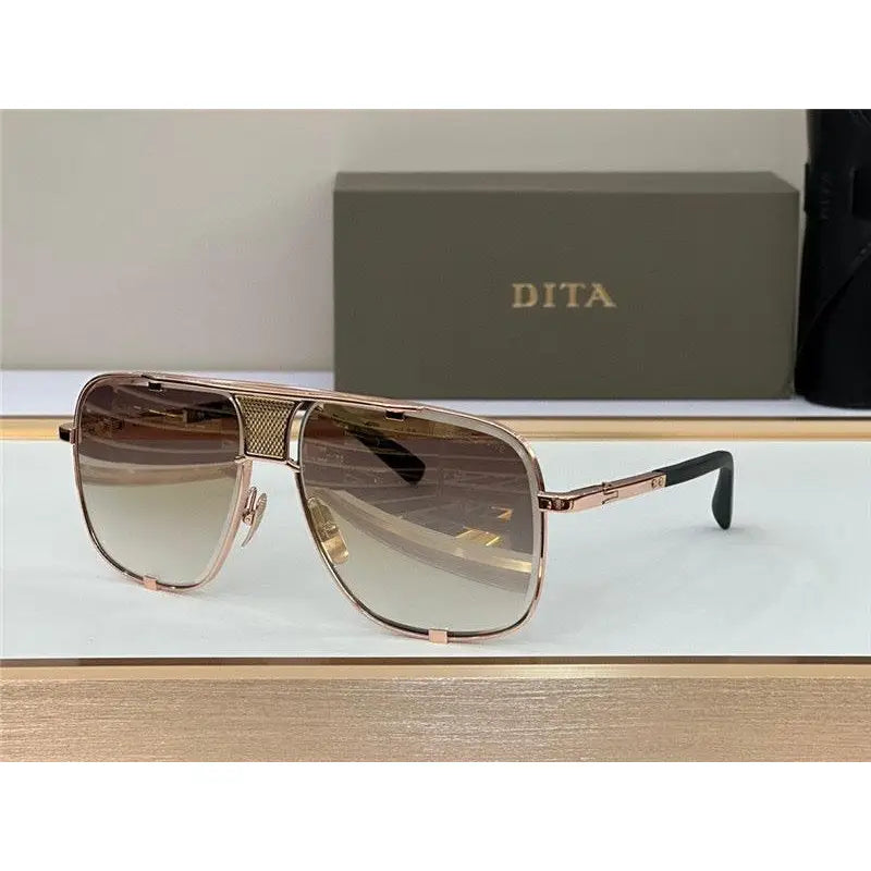 DITA MACH-FIVE Rose Gold-Gold-Brown Unisex Clear Sunglasses 🔱