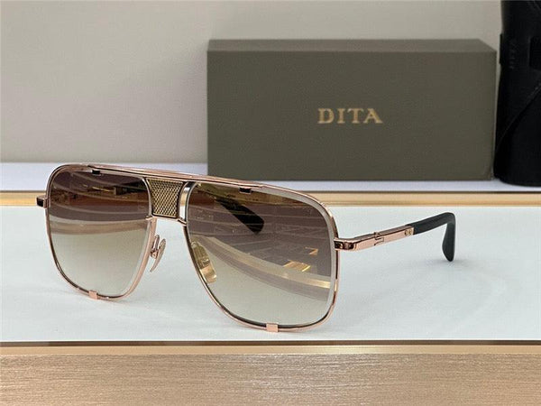 DITA MACH-FIVE Rose Gold-Gold-Brown Unisex Clear Sunglasses 🔱