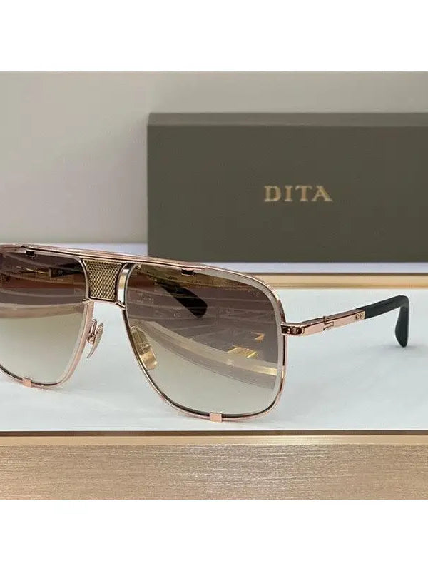 DITA MACH-FIVE Rose Gold-Gold-Brown Unisex Clear Sunglasses 🔱