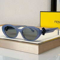 FENDI FF Logo Fendi Diamond Black Acetate Oval Sunglasses✨$560