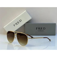 FRED SUNGLASSES 40051U GOLD 24k PLATED FRAME HIGH QUALITY WITH LENS  ✨