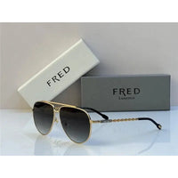 FRED SUNGLASSES 40051U GOLD 24k PLATED FRAME HIGH QUALITY WITH LENS  ✨