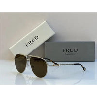 FRED SUNGLASSES 40051U GOLD 24k PLATED FRAME HIGH QUALITY WITH LENS  ✨