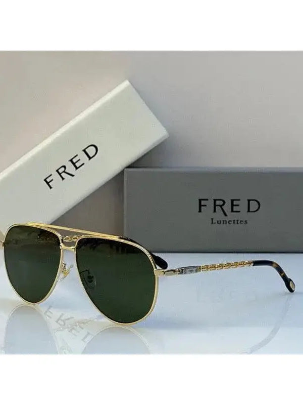 FRED SUNGLASSES 40051U GOLD 24k PLATED FRAME HIGH QUALITY WITH LENS  ✨